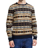 11 PROJECT PRPasco Men's Wool-Blend Knit Sweater, Long-Sleeved Shirt, 20716671 194024 White/Navy/Beige 11 PROJECT PRPasco Men's Wool-Blend Knit Sweater, Long-Sleeved Shirt, 20716671 194024 White/Navy/Beige