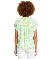 Blusa BOYSEN'S para mujer con estampado tropical integral, manga corta, 92863843, verde/blanco/gris