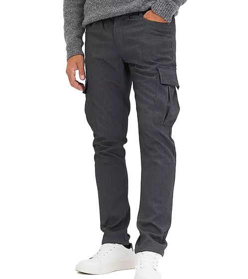 nachhaltige Herren Flanell-Cargohose stylische Alltags-Hose 920610 Grau