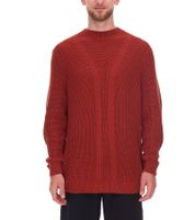 Men's Cable Knit Sweater, Sustainable Crew Neck Sweater 970108 Rust Brown Men's Cable Knit Sweater, Sustainable Crew Neck Sweater 970108 Rust Brown