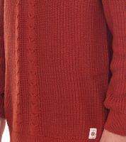 Men's Cable Knit Sweater, Sustainable Crew Neck Sweater 970108 Rust Brown Men's Cable Knit Sweater, Sustainable Crew Neck Sweater 970108 Rust Brown