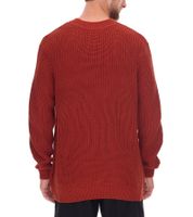 Men's Cable Knit Sweater, Sustainable Crew Neck Sweater 970108 Rust Brown Men's Cable Knit Sweater, Sustainable Crew Neck Sweater 970108 Rust Brown