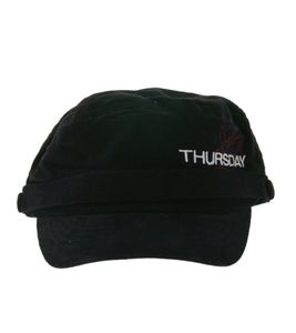 Thursday Unisex Post-Hardcore Band Cotton Cap in a Military Cut with a Slightly Curved Fit FC107889THU Black