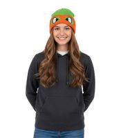 Teenage Mutant Ninja Turtles Beanie with Michelangelo Face Design, Knitted Beanie, Fan Merchandise KC07QPTMT Green