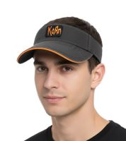 Casquette visière unisexe Korn, bande métallique avec logo brodé, en coton, chapeau de supporter 1134KRN, grise Casquette visière unisexe Korn, bande métallique avec logo brodé, en coton, chapeau de supporter 1134KRN, grise