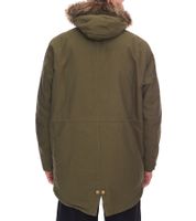 Parka da uomo con cappuccio in pelliccia, giacca lunga in stile militare, giacca in cotone 940163, verde kaki