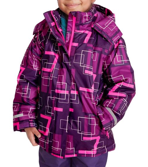 Kinder Winter-Jacke für Mädchen nachhaltige Ski-Jacke Outdoor-Jacke mit Kapuze und Schneefang 954693 Lila/Pink