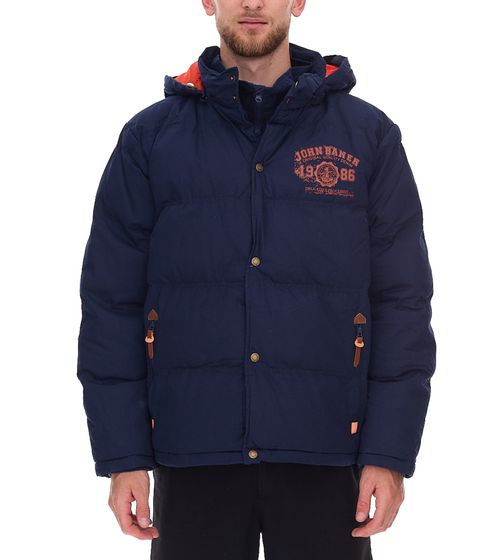 Herren Stepp-Jacke nachhaltige Winter-Jacke mit abnehmbarer Kapuze 930631 Dunkelblau