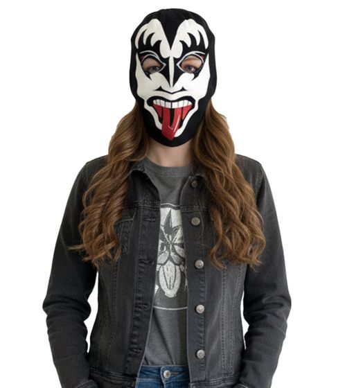 KISS Beanie mit großem Front-Print Strick-Mütze Fan-Beanie mit Logo im Nacken SK162063KIS Schwarz