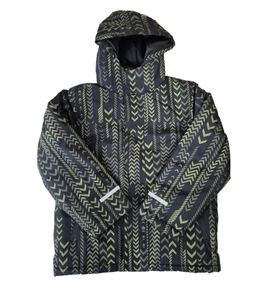 Sustainable children's winter jacket for boys, ski jacket, outdoor jacket with hood and snow guard, 934172 green/black