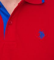 Polo homme U.S. POLO ASSN., chemise basique, chemise en coton, chemise à manches courtes, jaune ou rouge avec détails bleus