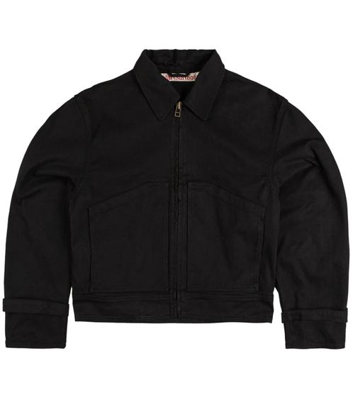 Stockholm (Surfboard) Club Logo Work Jacket Men's Denim Jacket with Logo Print on the Back Denim Jacket Black