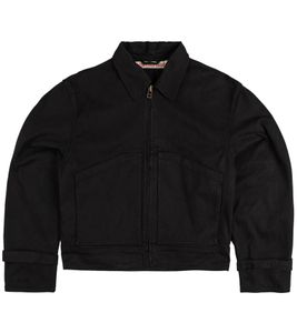 Stockholm (Surfboard) Club Logo Work Jacket Men's Denim Jacket with Logo Print on the Back Denim Jacket Black