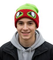 Teenage Mutant Ninja Turtles Beanie im Raphael-Gesichtsdesign Strick-Beanie Fan-Artikel KC07QOTMT Grün