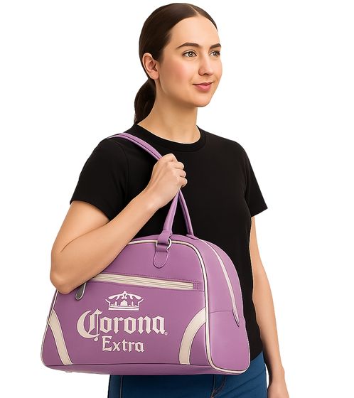 Corona Bier Bowling Bag Damen Handtasche Schulter-Tasche mit Logoschriftzug 31 x 22 x 12 cm MB53346COR0 Rosa