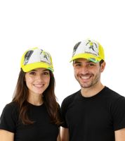 Cappellino da baseball unisex WORLDCUP LEGENDS con design brasiliano Cappellino in cotone con stampa di un giocatore di football Cappellino con visiera curva con stampa del numero 9 Look rovinato TC123027WCL Giallo/Multicolore