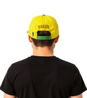 Cappellino da baseball unisex WORLDCUP LEGENDS con design brasiliano Cappellino in cotone con stampa di un giocatore di football Cappellino con visiera curva con stampa del numero 9 Look rovinato TC123027WCL Giallo/Multicolore