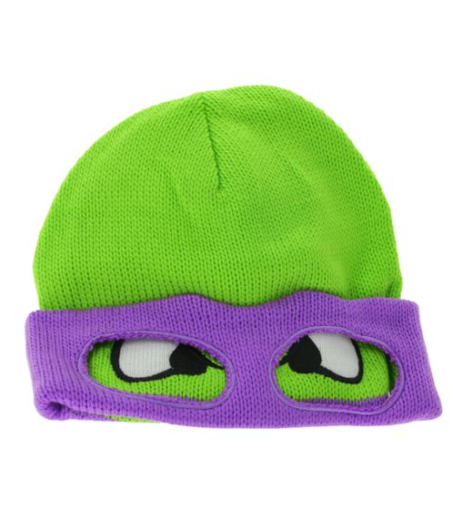 Teenage Mutant Ninja Turtles Beanie with Donnie's Face Design, Knitted Beanie, Fan Merchandise KC07QQTMT Green