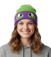Teenage Mutant Ninja Turtles Beanie with Donnie's Face Design, Knitted Beanie, Fan Merchandise KC07QQTMT Green