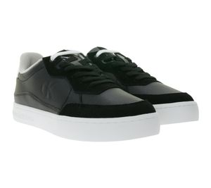 Calvin Klein Sneakers: Fashionable genuine leather shoes with logo on the outside, outdoor shoes YM0YM011530GM Black