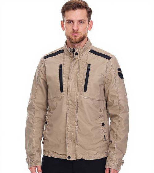 PME LEGEND RIPPACK 2.0 Men's Stylish Cotton Jacket, Trendy Transition Jacket with Stand-Up Collar PJA2202197 8013 Brown/Black