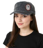 Gorra unisex "FALL OUT BOY", de algodón, corte militar y ligeramente curvado, gris/rosa