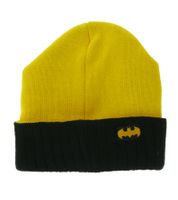 Batman Unisex Beanie Strick-Mütze mit Batman-Logo Fan-Beanie KC07AQBTM Schwarz/Gelb