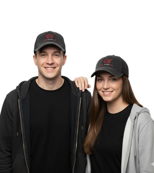 "STORY OF THE YEAR" Unisex Cap Baumwoll-Cap mit Mesh-Einsatz im klassischen Schnitt mit leicht gebogenen Schnitt Grau/Rosa