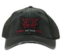"STORY OF THE YEAR" Unisex Cap Cotton Cap with Mesh Insert in a Classic Fit with a Slightly Curved Cut, Gray/Pink "STORY OF THE YEAR" Unisex Cap Cotton Cap with Mesh Insert in a Classic Fit with a Slightly Curved Cut, Gray/Pink
