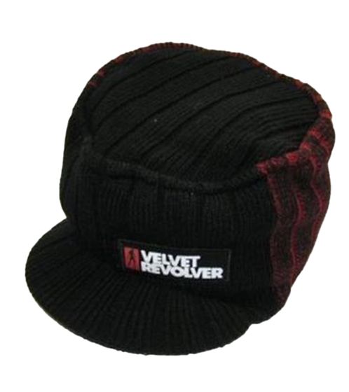 Velvet Revolver Unisex Peaked Beanie with Lettering, Casual Hat, KC101466VLR, Black/Red
