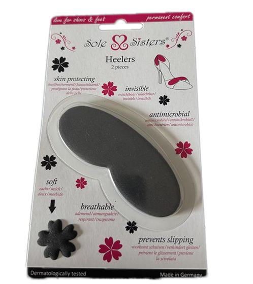 Sole Sister Heelers Stoßdämpfend und atmungsaktiv für High Heels Einlegesohle Schwarz/Grau