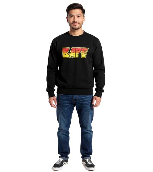 A Bathing Ape Bape Herren Crystal Stone Lässiges Sweatshirt mit Rundhalsausschnitt in Schwarz
