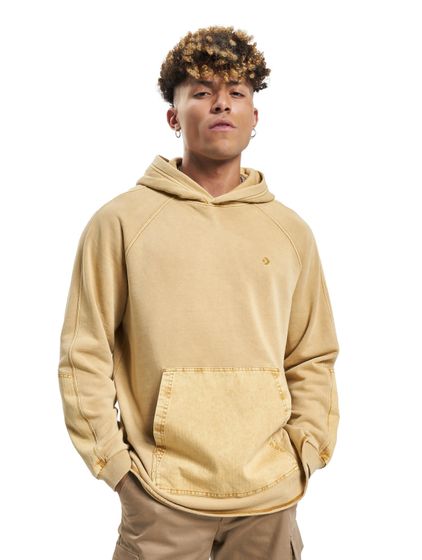 Sweat à capuche Converse en jersey délavé beige foncé