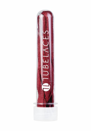 TubeLaces White Flat Schnürsenkel maroon