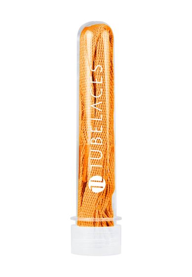 TubeLaces White Flat Schnürsenkel orange
