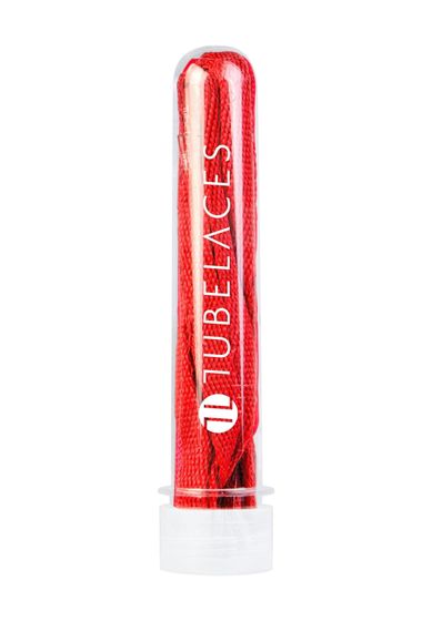 TubeLaces White Flat Schnürsenkel rot