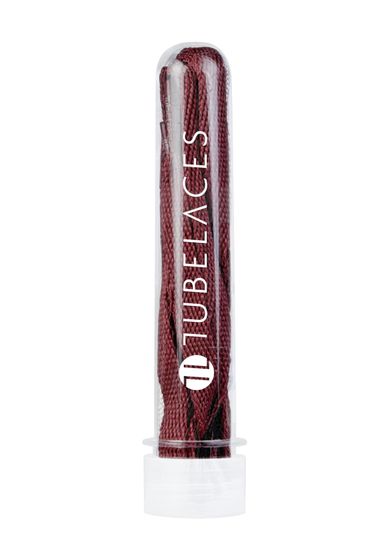 TubeLaces White Flat shoelaces burgundy