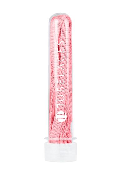 TubeLaces White Flat Schnürsenkel hellrosa
