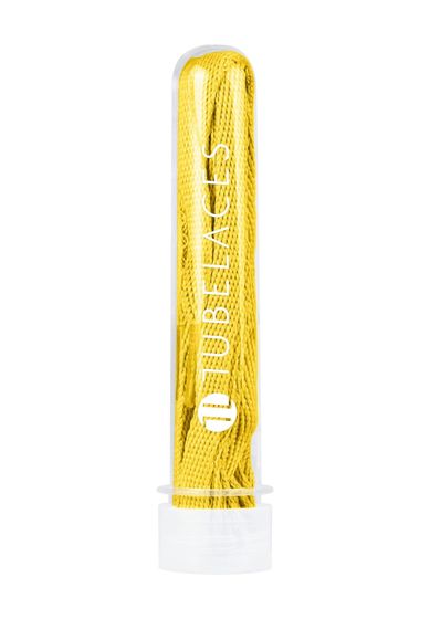 TubeLaces White Flat Schnürsenkel lemon