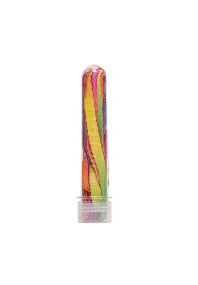 TubeLaces White Flat Schnürsenkel rainbow