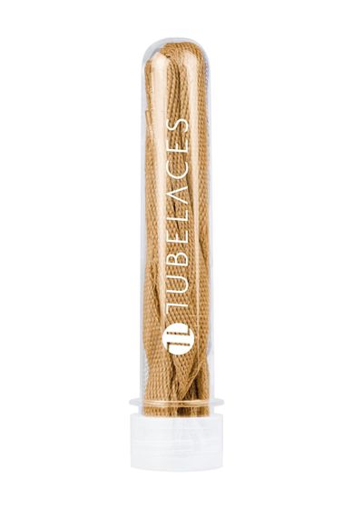 TubeLaces White Flat Schnürsenkel wheat
