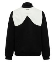 ROUGH. Men's Varsity Jacket with Leather Details, Stylish Leather Jacket, Black/White