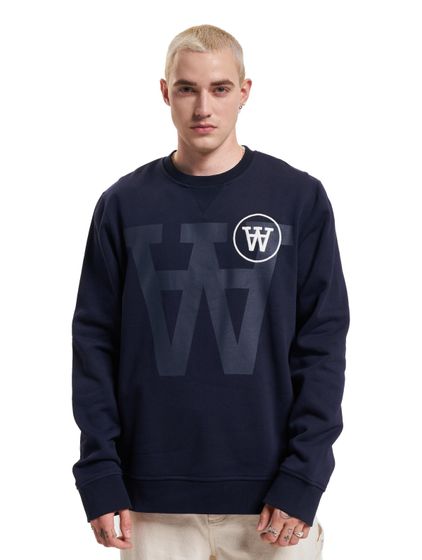 WOOD WOOD Tye Tonales Logo-Sweatshirt in Marineblau