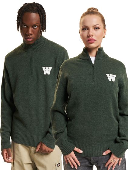 WOOD WOOD Blu AA CS Halfzip Pullover naturgrün