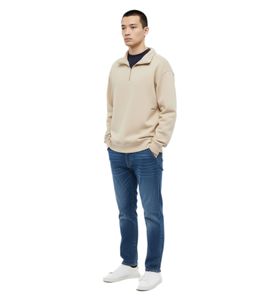Felpa da uomo Soulland Ken - Elegante pullover con mezza zip dal design pulito - Beige