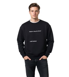 Sudadera Soulland Time para hombre con estampado frontal y trasero para uso diario, negra