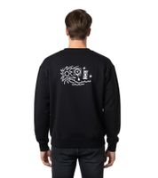 Sudadera Soulland Time para hombre con estampado frontal y trasero para uso diario, negra