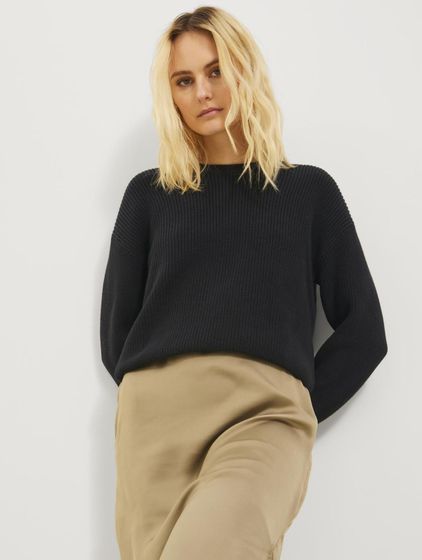 JJXX Mila Twist Rundhalspullover schwarz