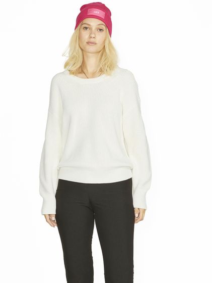 JJXX Mila Twist round neck sweater snow white