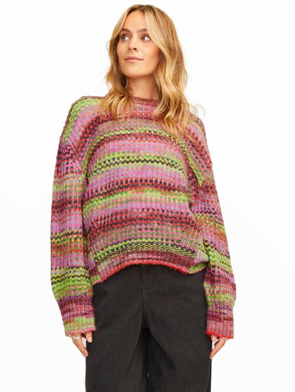 JJXX Simone Space Dye Crew Neck Sweater fiery red/multi space dye